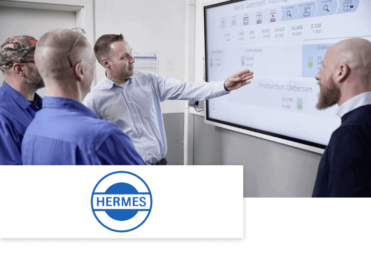 SuccessStory Hermes Schleifmittel Digitales Schwarzes Brett